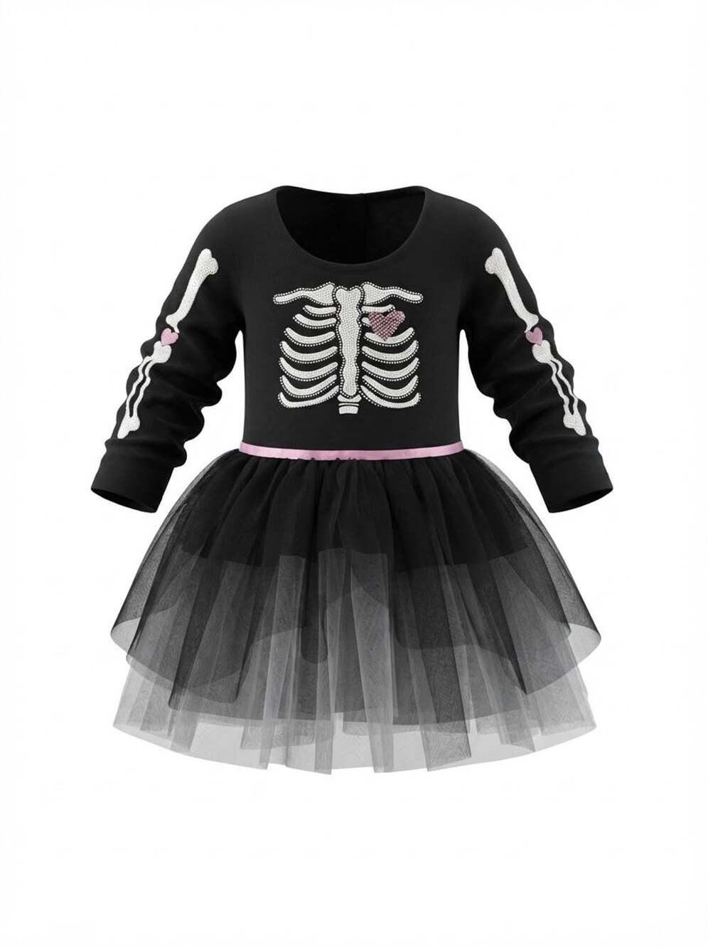 Zunies Skeleton Tutu Dress Black Halloween